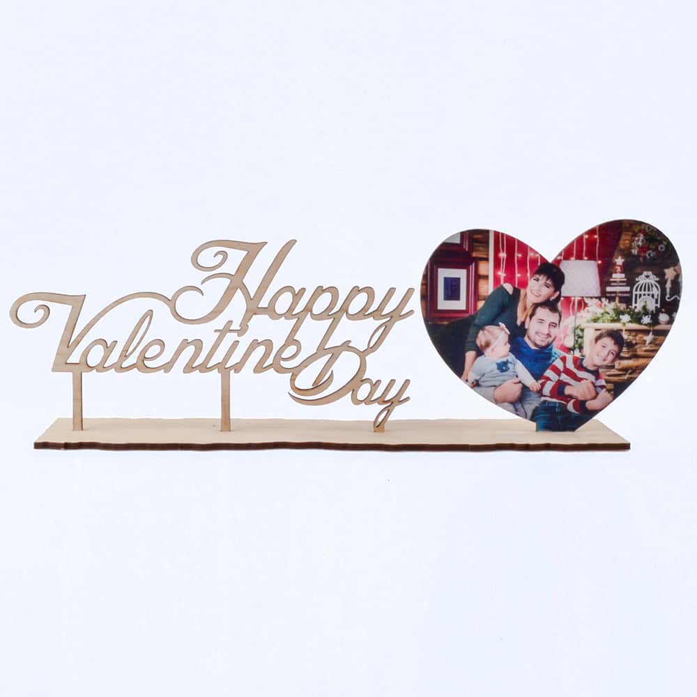 Дървен сувенир със снимка – Честит Свети Валентин