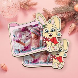 Комплект от 5 броя магнити – Коледно зайче