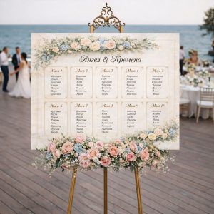 Сватбено табло с разпределение по маси – PVC 5 мм