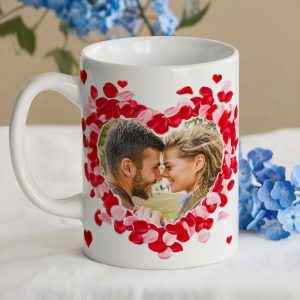 Чаша със снимка и послание Подарявам ти любов…