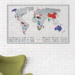 Скреч Карта на Света Air Flags – Прозрачна