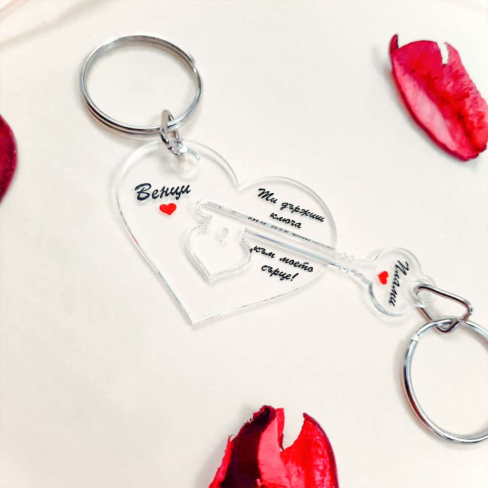 Комплект акрилни ключодържатели – Любов