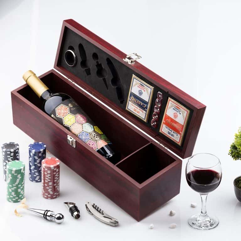 Дървен комплект за вино от 8 части