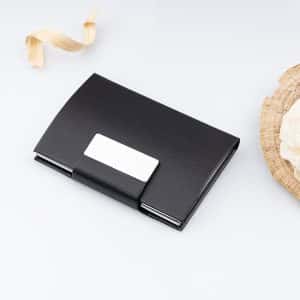 Луксозен визитник с метал и кожа