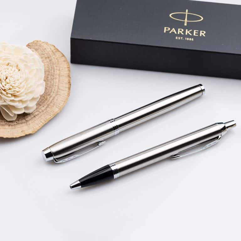 Луксозен комплект химикалка и писалка Parker IM Stainless Steel