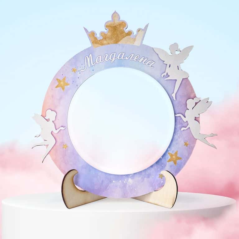 Детско огледало от MDF с ваше име – Приказни феи