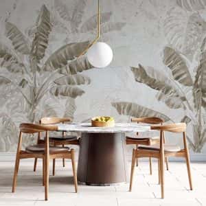 Тропически Листа в Сепия – Елегантен Декор