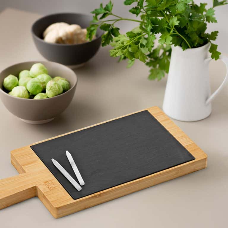 Дъска от бамбук и шист Claudel с дръжка и тебешири