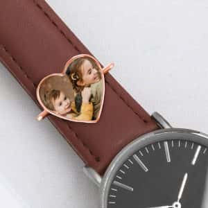 Орнамент за часовник сърце със снимка