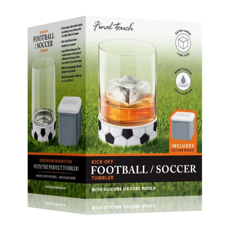 Стъклена Чаша с Охладител – Футболна Топка