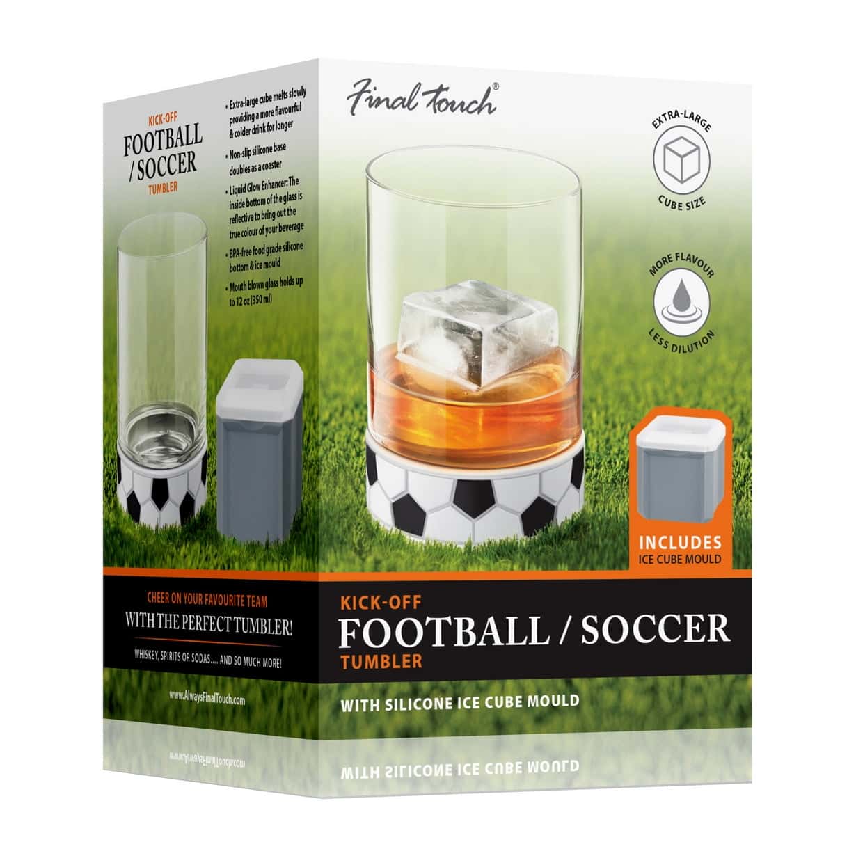 Стъклена Чаша с Охладител – Футболна Топка