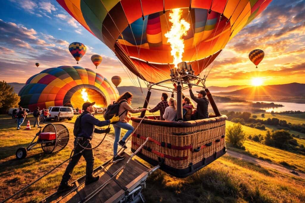 подготовка за качване на балон за разходка