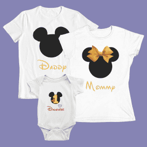 – Комплект Тениски с боди – Мики, Мини и бейби Мини Маус