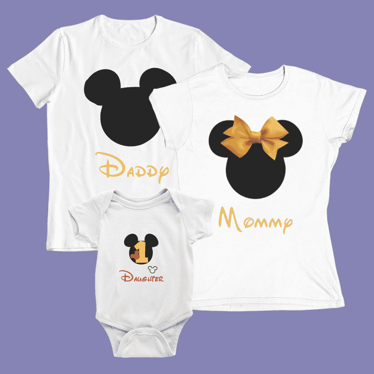 – Комплект Тениски с боди – Мики, Мини и бейби Мини Маус