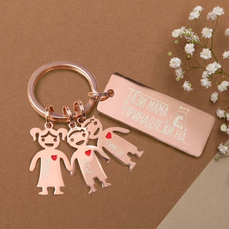 Ключодържател За мама с персонализирани фигурки на деца