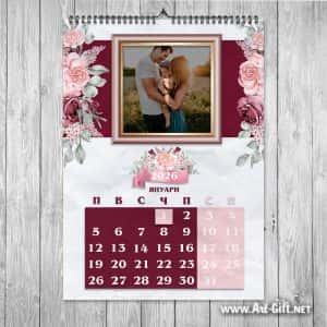 Календар с цветя (12-листов) с ваша снимка