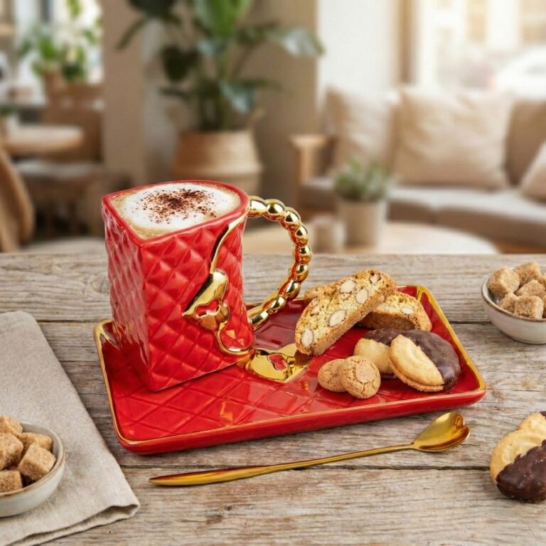 Чаша с Чинийка и Лъжичка – Дамска Чантичка