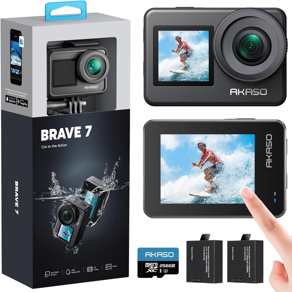 Най-добрите екшън камери 11 Екшън камера AKASO Brave 7, 4K, EIS стабилизация