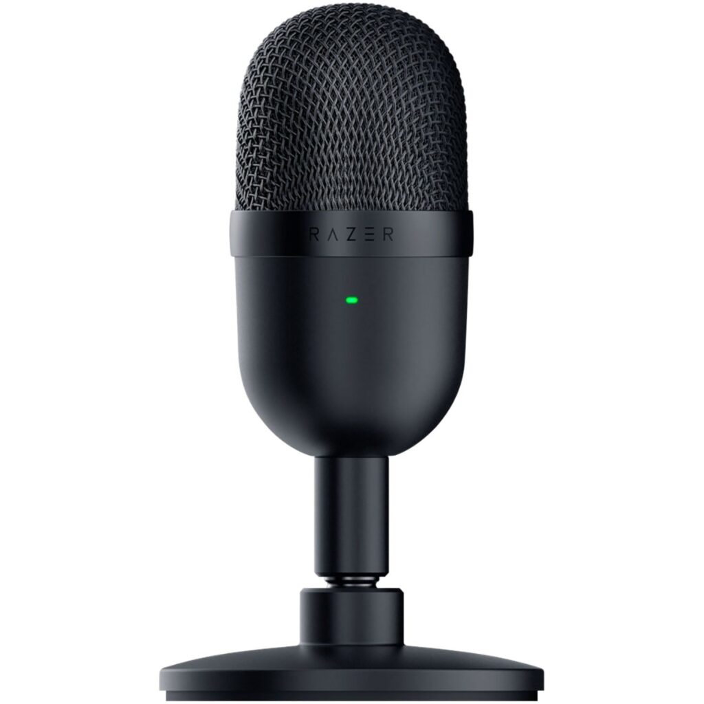 Най-добрите микрофони за компютър 12 Микрофон Razer Seiren Mini, USB, компактен