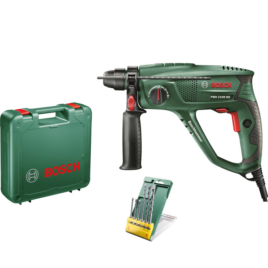 Най-добрите перфоратори 11 Перфоратор Bosch PBH 2100 RE, 550W, SDS-plus