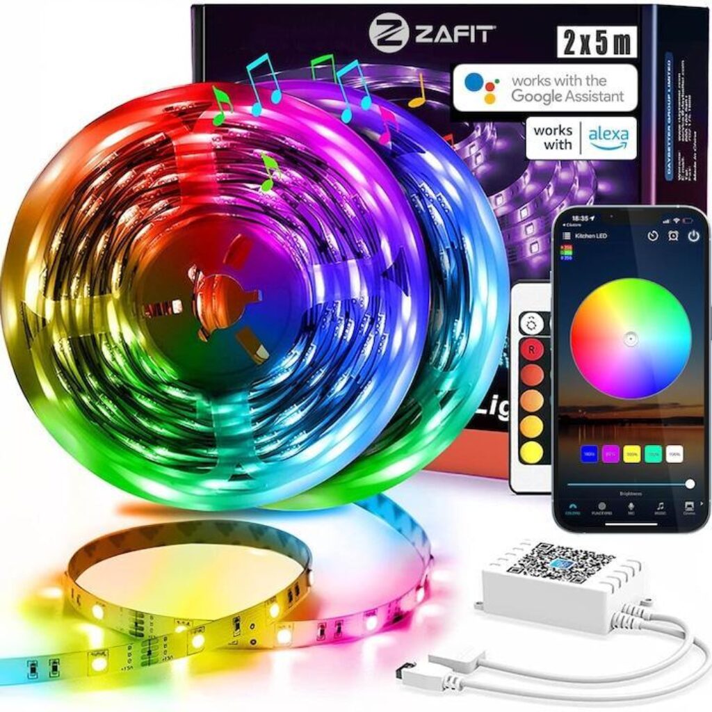 Най-добрите LED ленти 13 LED лента Zafit 5050 RGB, 10 м, WiFi управление