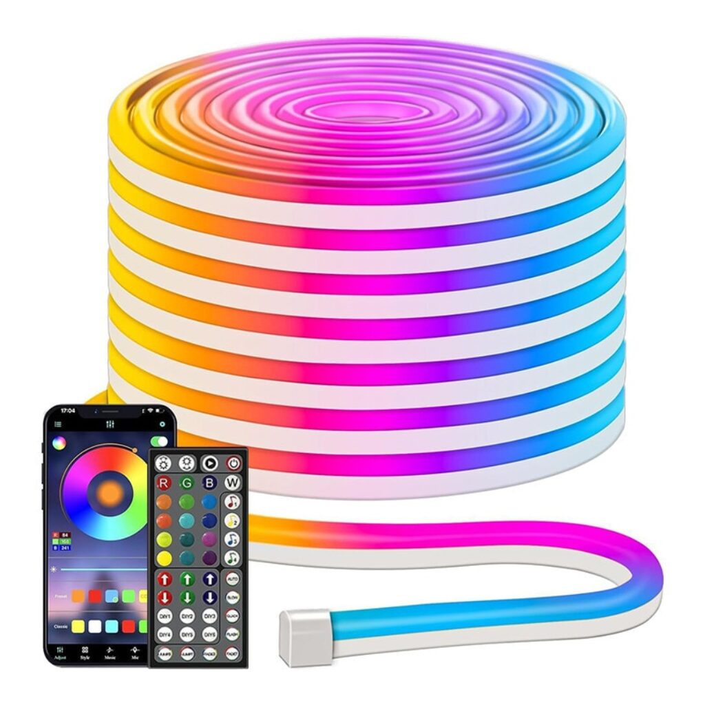 Най-добрите LED ленти 15 LED неон лента VIELLAN RGB, 5 м, гъвкава