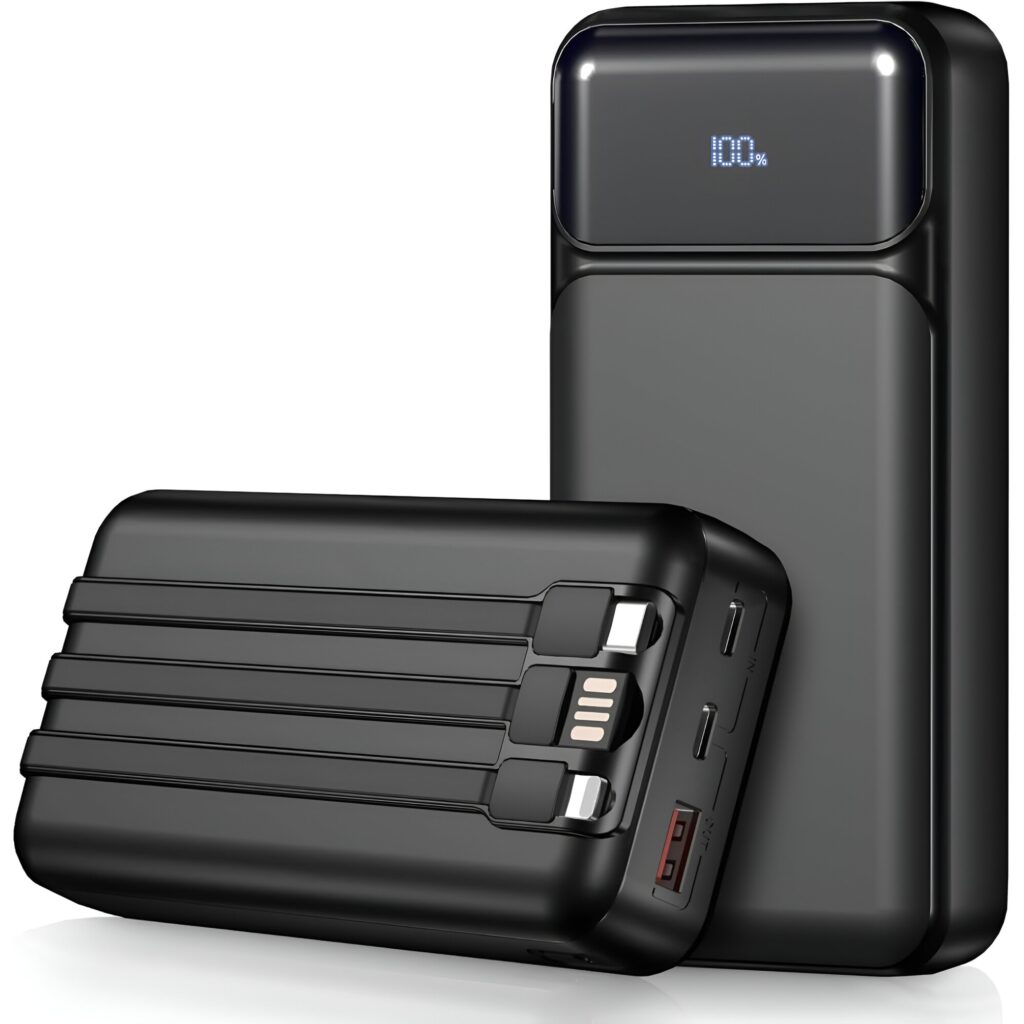 Ronic X външна батерия 20000 mAh, 22.5 W, 3 вградени кабела