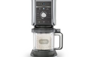 Машина за сладолед Ninja CREAMi Deluxe NC502UE, 800W, 10 програми, Черен/Сребрист