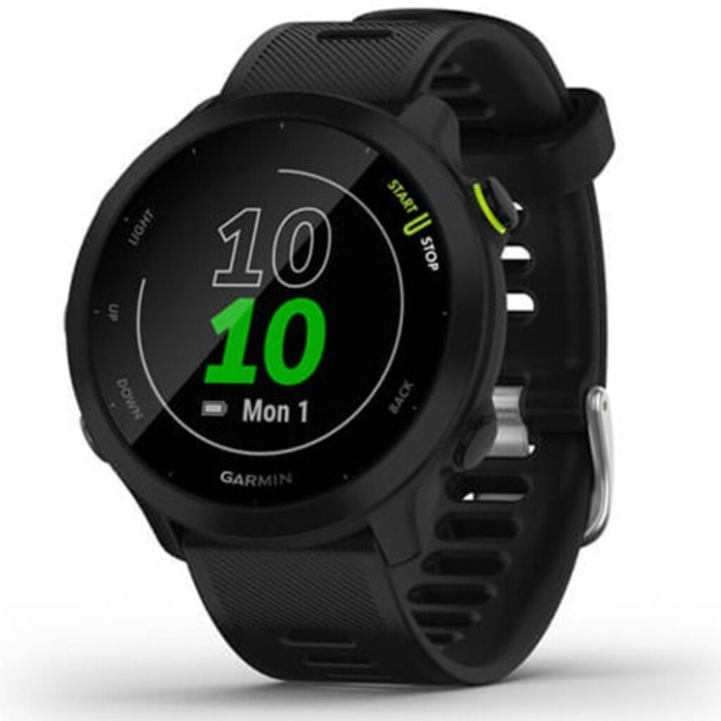 Смарт часовник Garmin Forerunner 55, 42 mm, Silicone strap, Black
