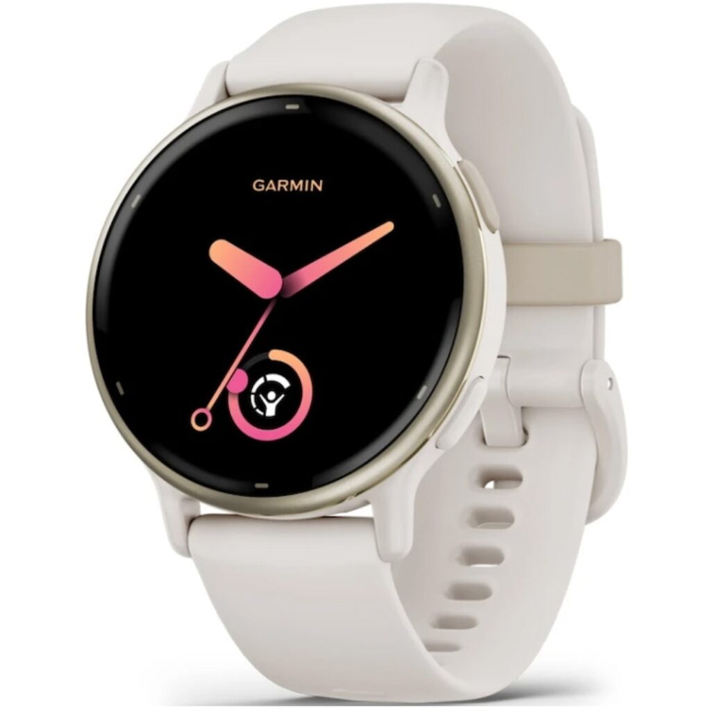 Garmin: кой часовник да изберете и защо по-новият Venu 3 е оценен по-ниско от стария Venu 5 Смарт часовник Garmin, Vivoactive 5, GPS, 42 мм, Силиконова каишка, Cream Gold/Ivory
