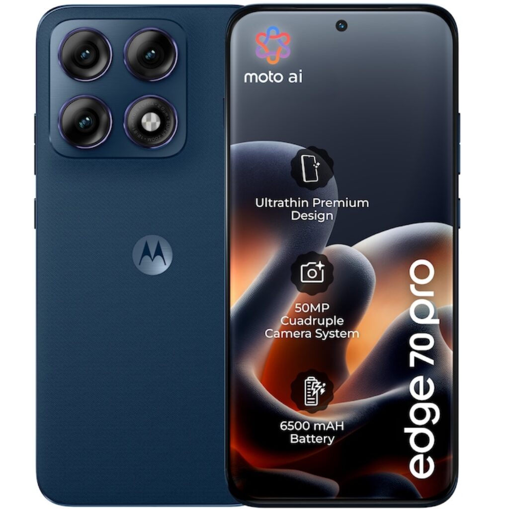 Motorola Edge: кой модел се продава в България и защо най-скъпият има най-малката батерия 4 Смартфон Motorola edge 70 pro, 256GB, 8GB RAM, 5G, 6500 mAh PANTONE Titan