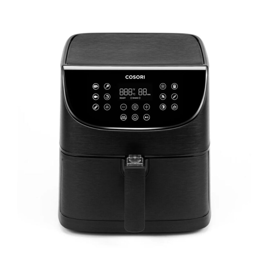 Фритюрник с горещ въздух Cosori Premium Smart Air Fryer, Смарт, Голям капацитет - 5.5L XXL, Подарък книжка със 100 рецепти, 11 програми, Опция за предварително затопляне, Опция за поддържане температурата, Без BPA, Черен