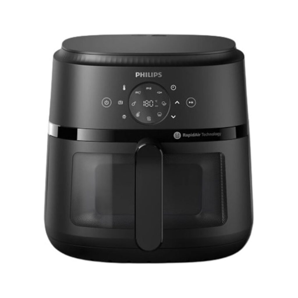 Philips Airfryer: кой модел да изберете и защо по-скъпият има наполовина по-малко програми 2 Фритюрник с горещ въздух Philips Airfryer Series 2000 NA230/00, Compact Digital, 1700 W, Капацитет 6,2 литра/ 0,8 кг, Цифров дисплей, Функции за готвене 13 в 1, 9 предварително зададени програми, Компактен размер(4 порции), Лесно почистване, Черен