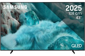 Телевизор Samsung QLED 43Q7F2, 43 инча, изглед отпред на бял фон